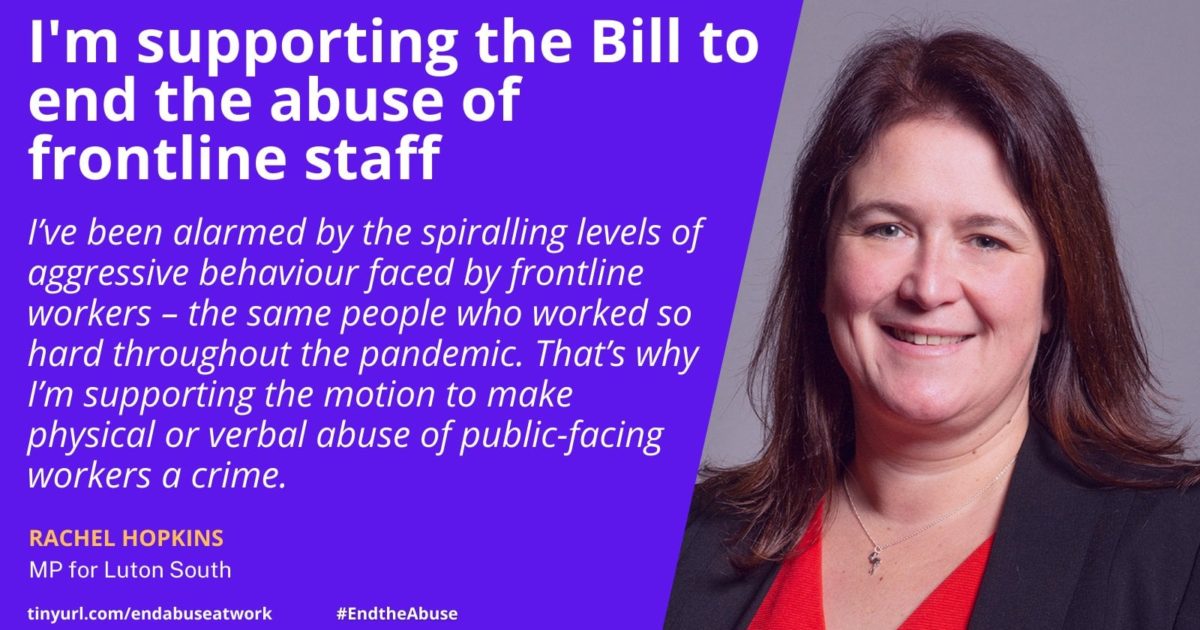 Supporting Olivia Blake MP’s Bill To End The Abuse of Frontline Workers ...