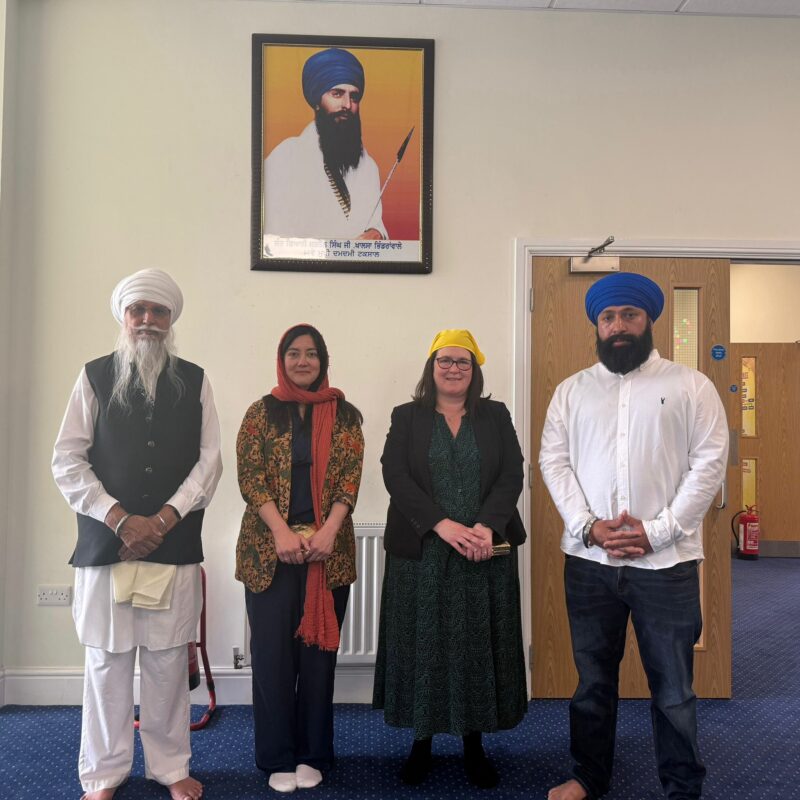 Rachel Hopkins MP visiting Guru Nanak Gurdwara