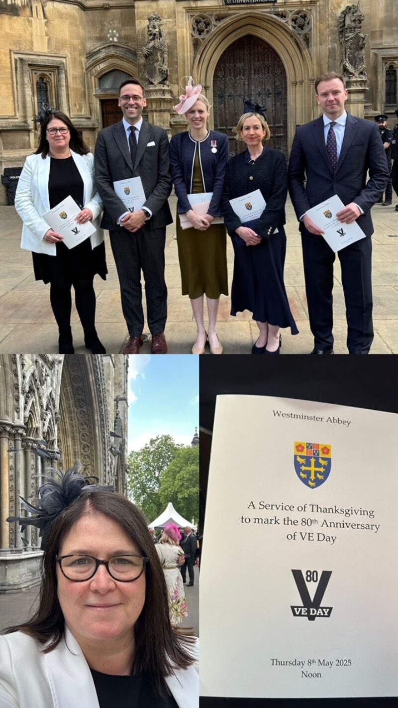 Rachel Hopkins MP marking VE Day at Westminster Abbey