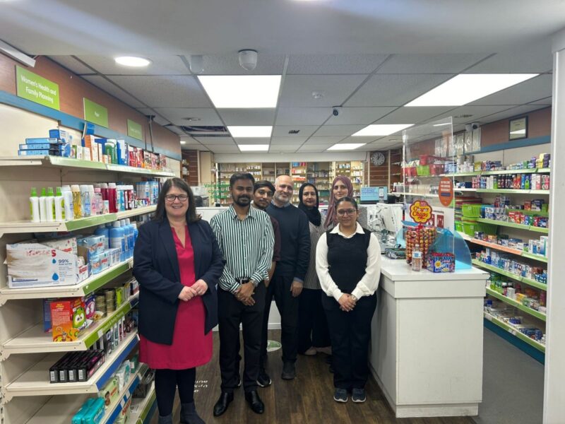 Rachel Hopkins MP visiting Acorn Pharmacy