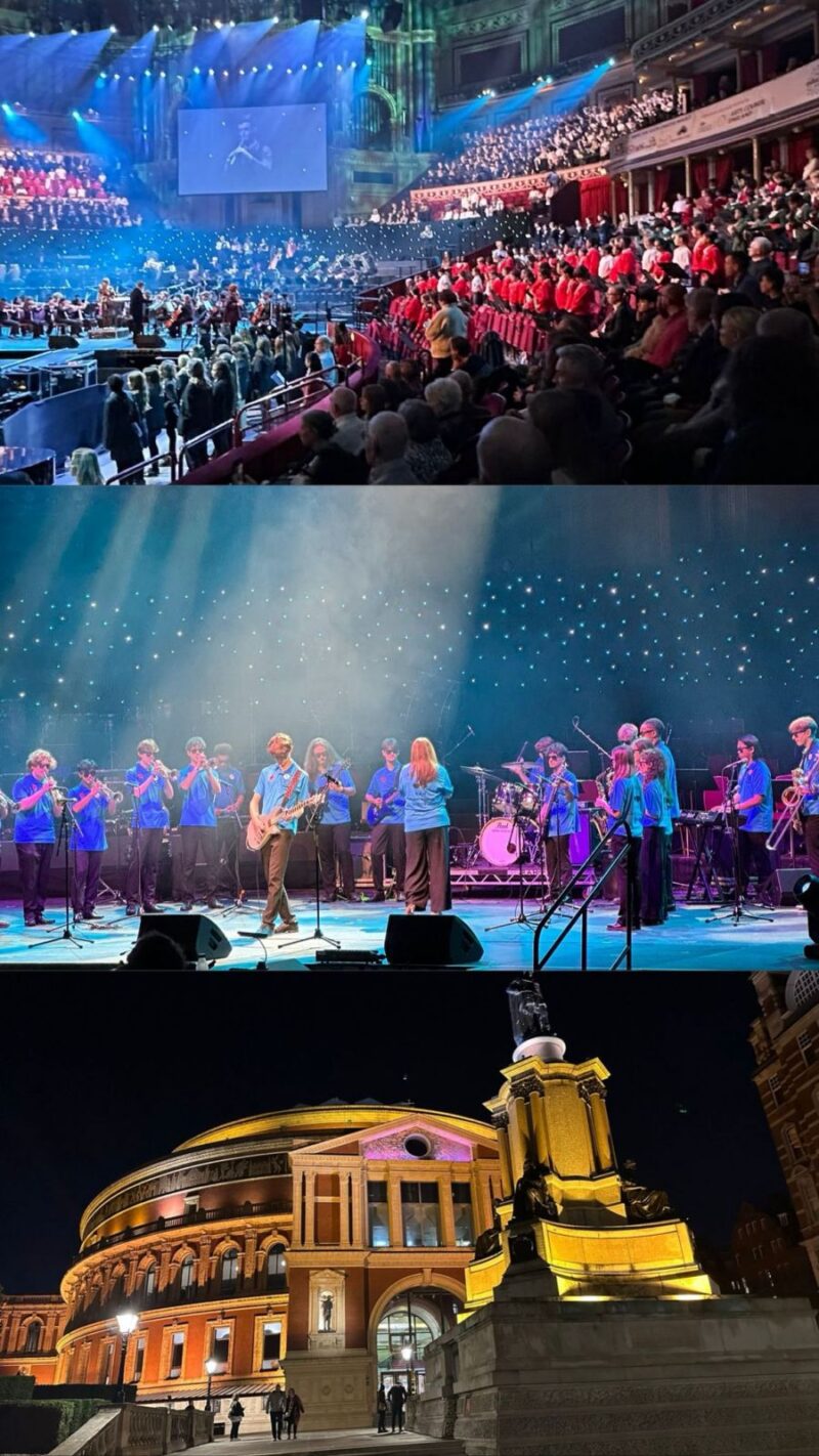 Luton Youth Funk Bank and students from Hillborough Juniors at the Youth Proms