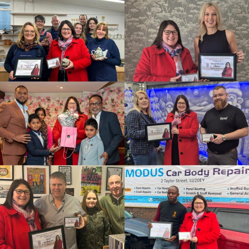 Rachel Hopkins MP with the winners of her 2025 Small Business Awards