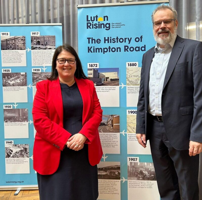 Rachel Hopkins MP and Nick Platts, Managing Director of Luton Rising