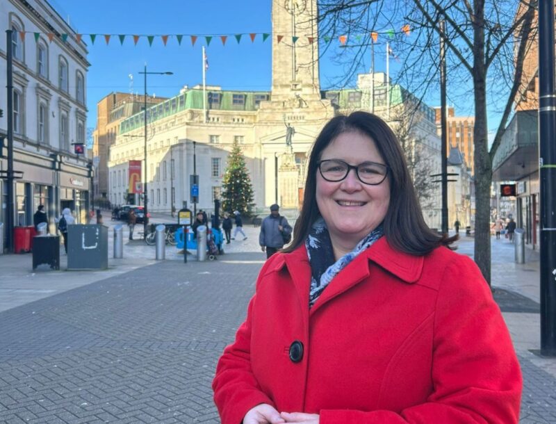 Rachel Hopkins MP in Luton town centre