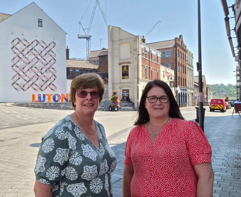 Rachel Hopkins MP with Chair of Central Luton Pride in Place Dr Nina Pearson