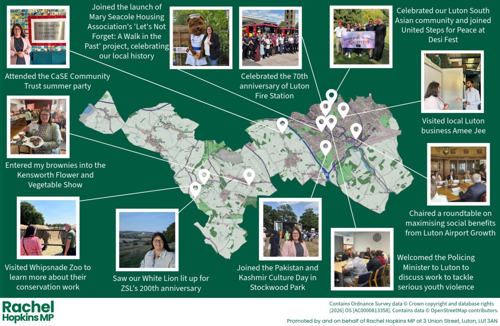 Rachel Hopkins MP activity across Luton South and South Bedfordshire